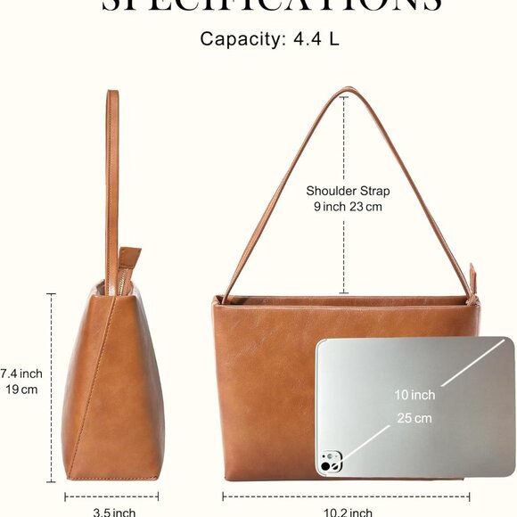 Vintage-Inspired Caramel Brown Shoulder Bag for Women - Stylish and Practical - Picture 5 of 6